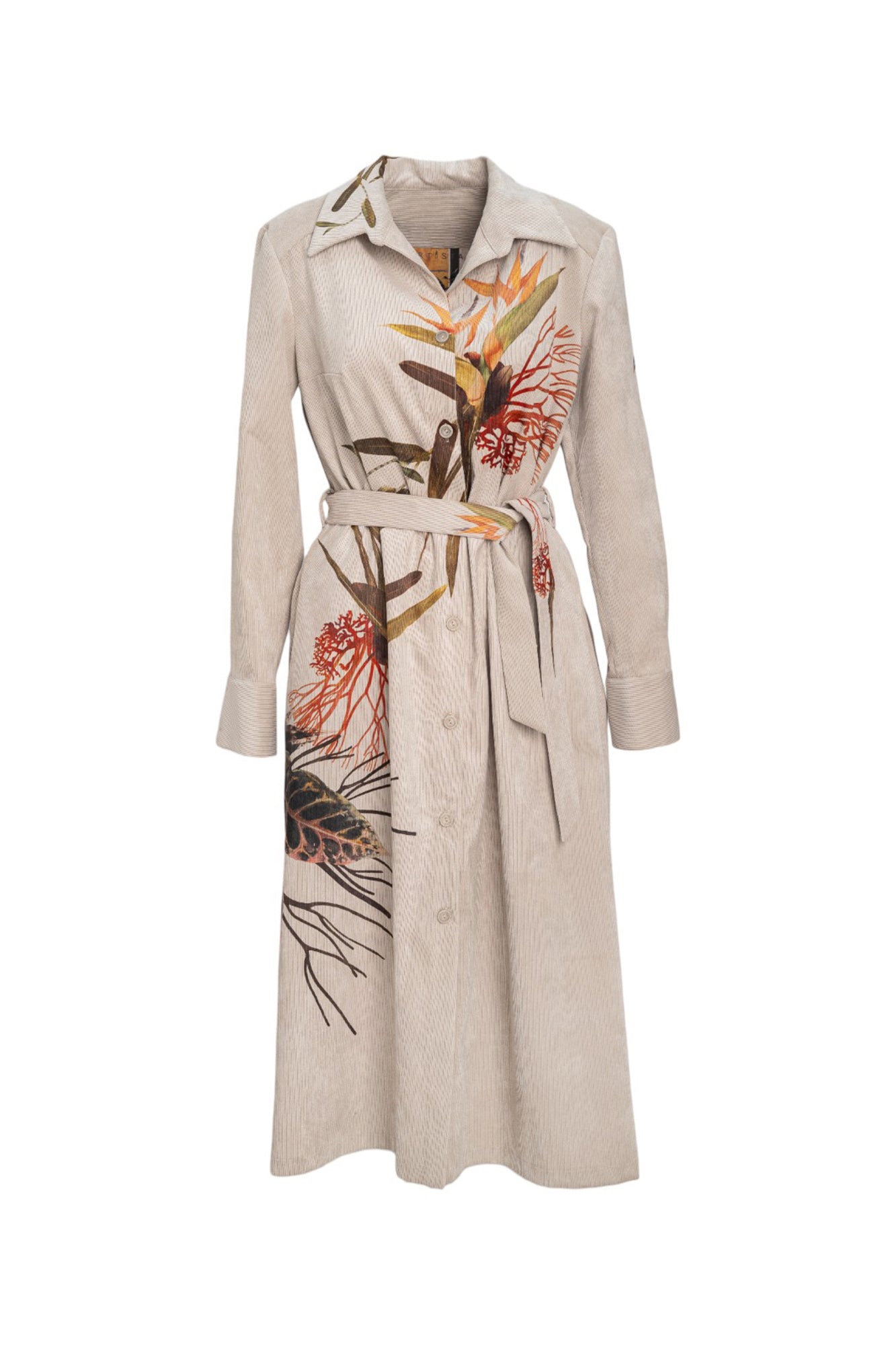 Soft Corduroy Shirt Dress midi cut