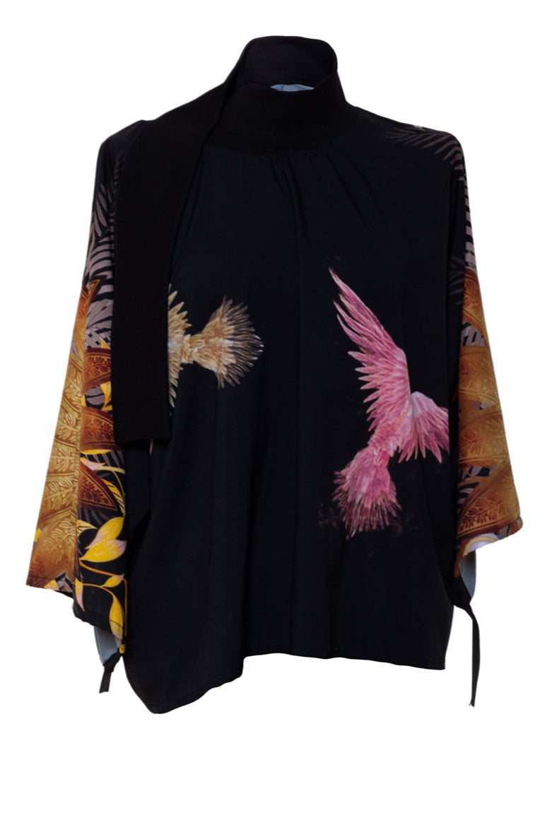 unique printed loose fitted one size blouse