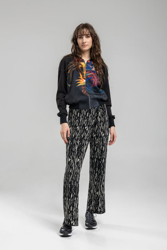 Overlapped pants from strechty comfy viscose blend