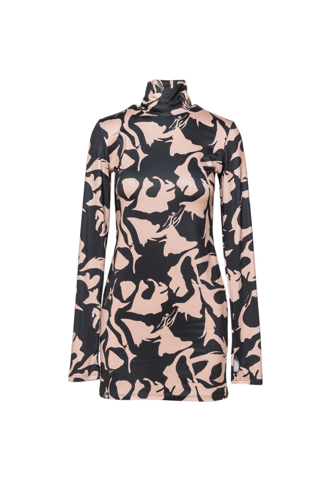 Shadows Elastic Turtleneck Mini Dress Artista Budapest