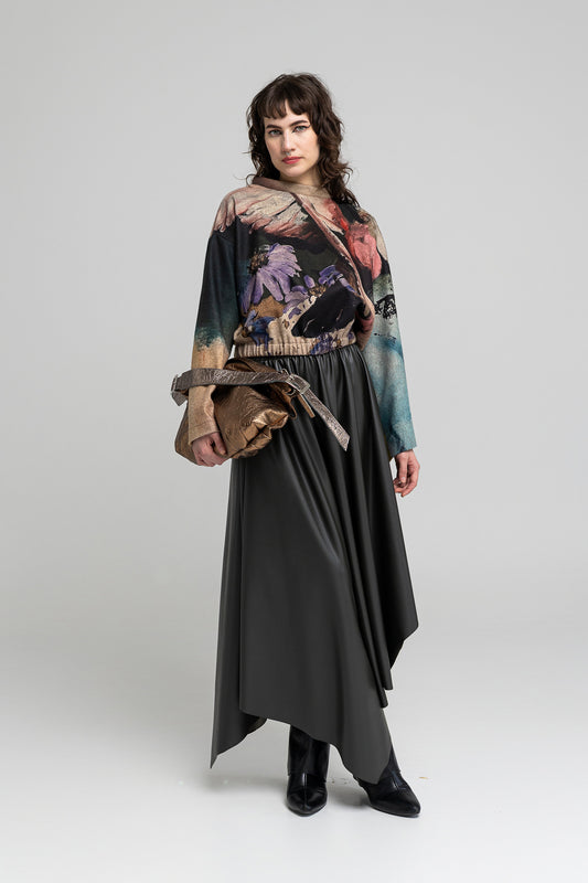 Sonny Asymmetric Flared Maxi Skirt