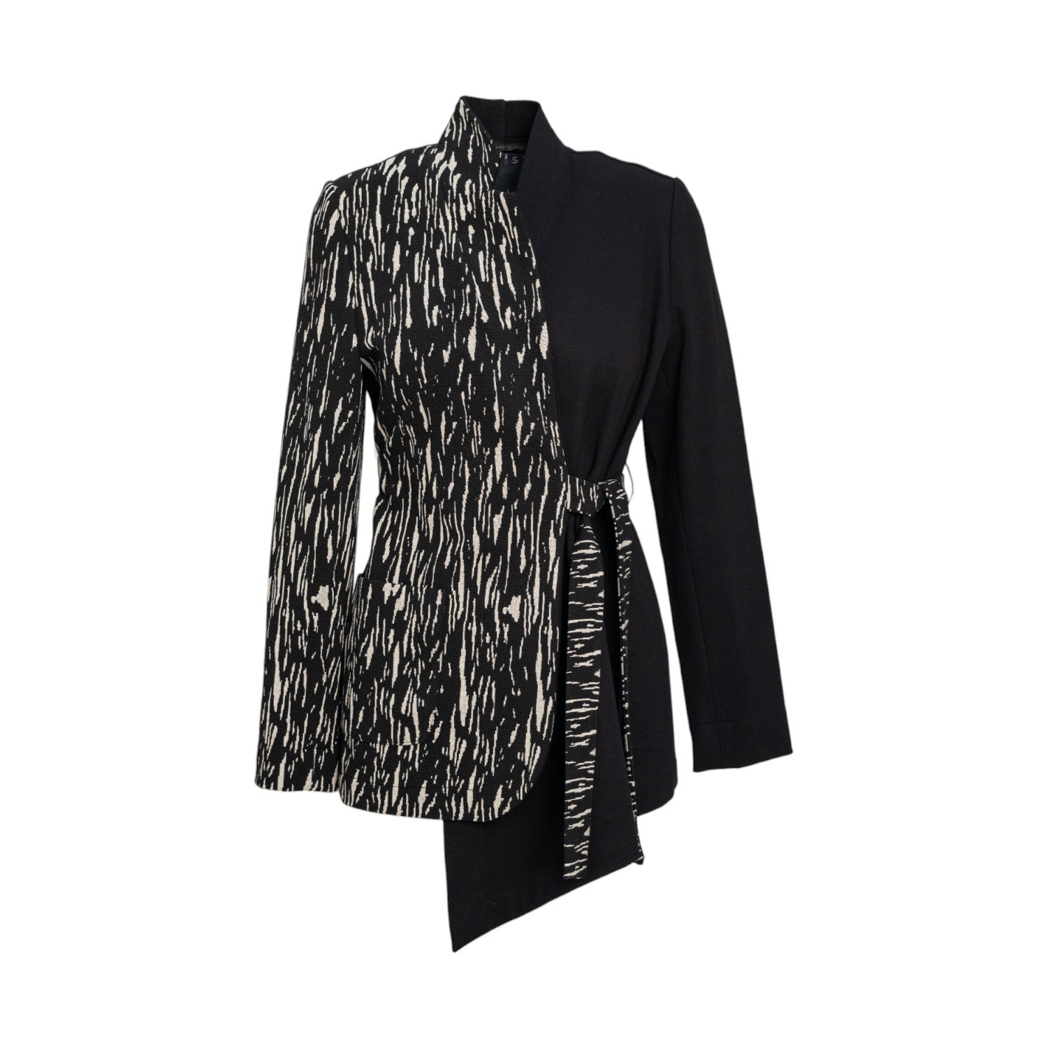 asymmetric jacket with v-neck