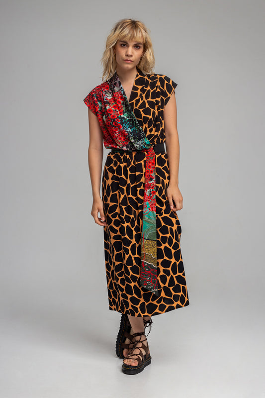 wrap effect short sleeves maxi dress artista budapest