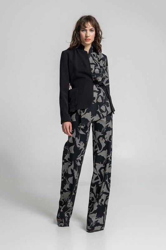wide palazzo leg pants from slightly elastic midweight jersey fabric