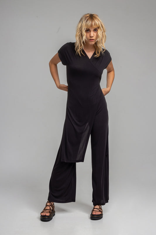 VICTORY chic short sleeve full length jumpsuit