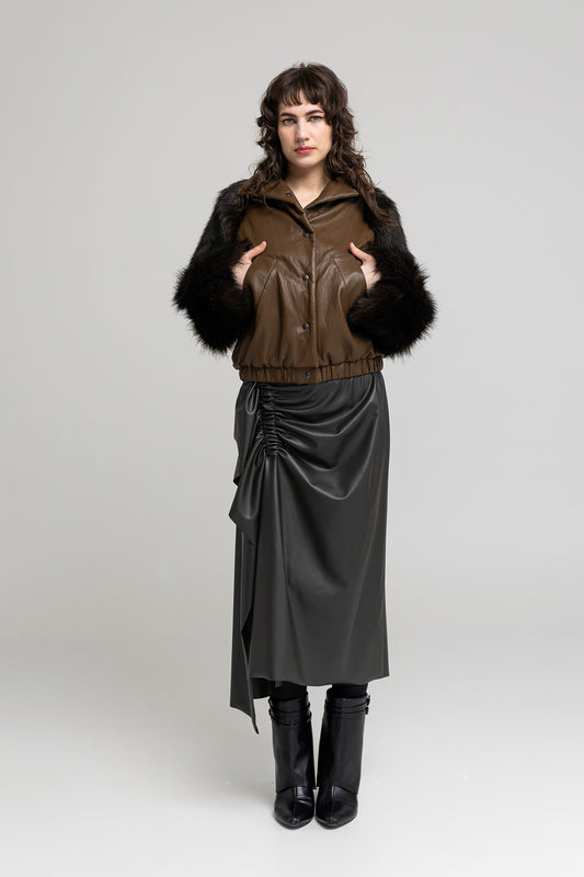 fully lined eco-leather sporty jacket artista budapest