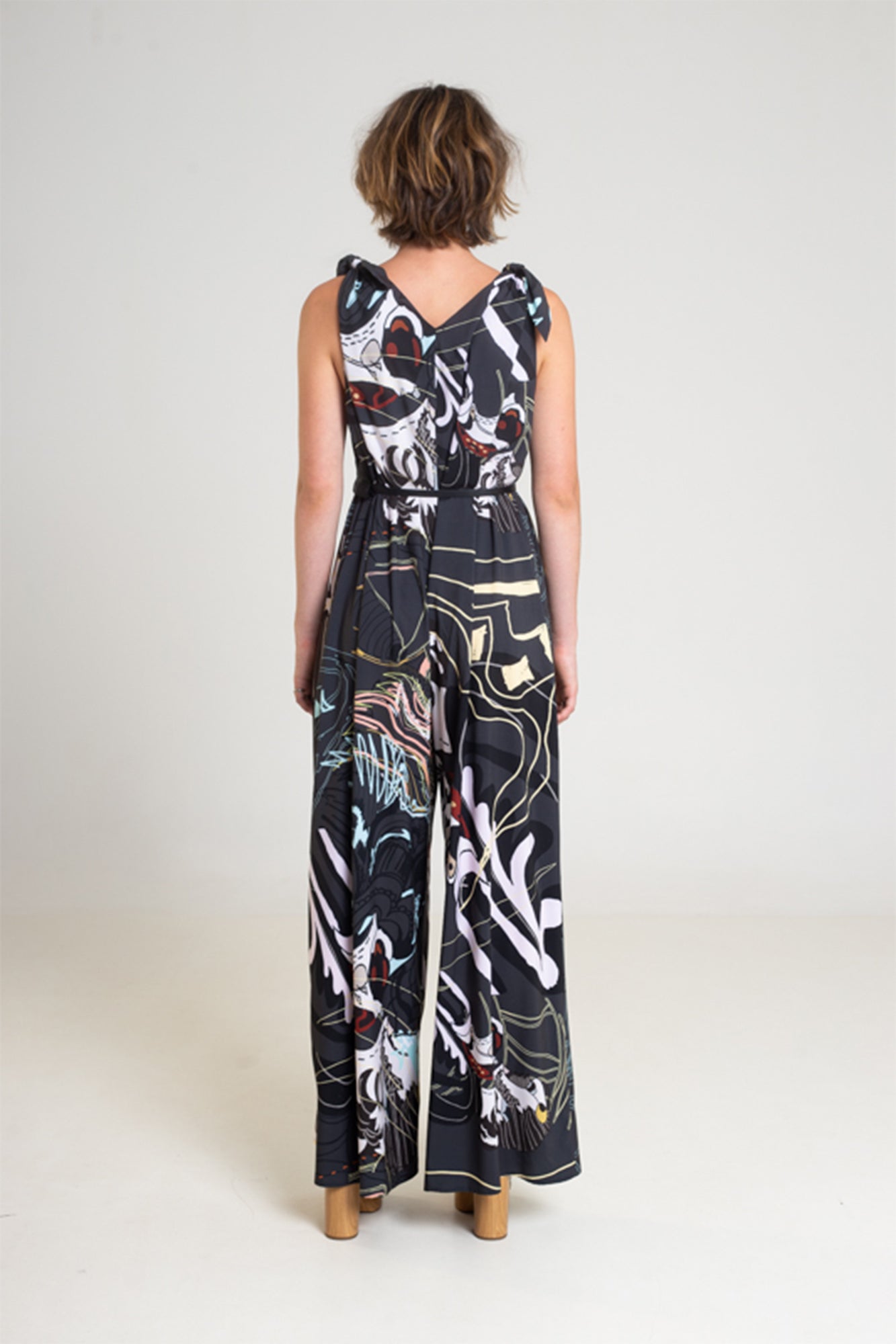 bath black jumpsuit with inset belt artista budapest