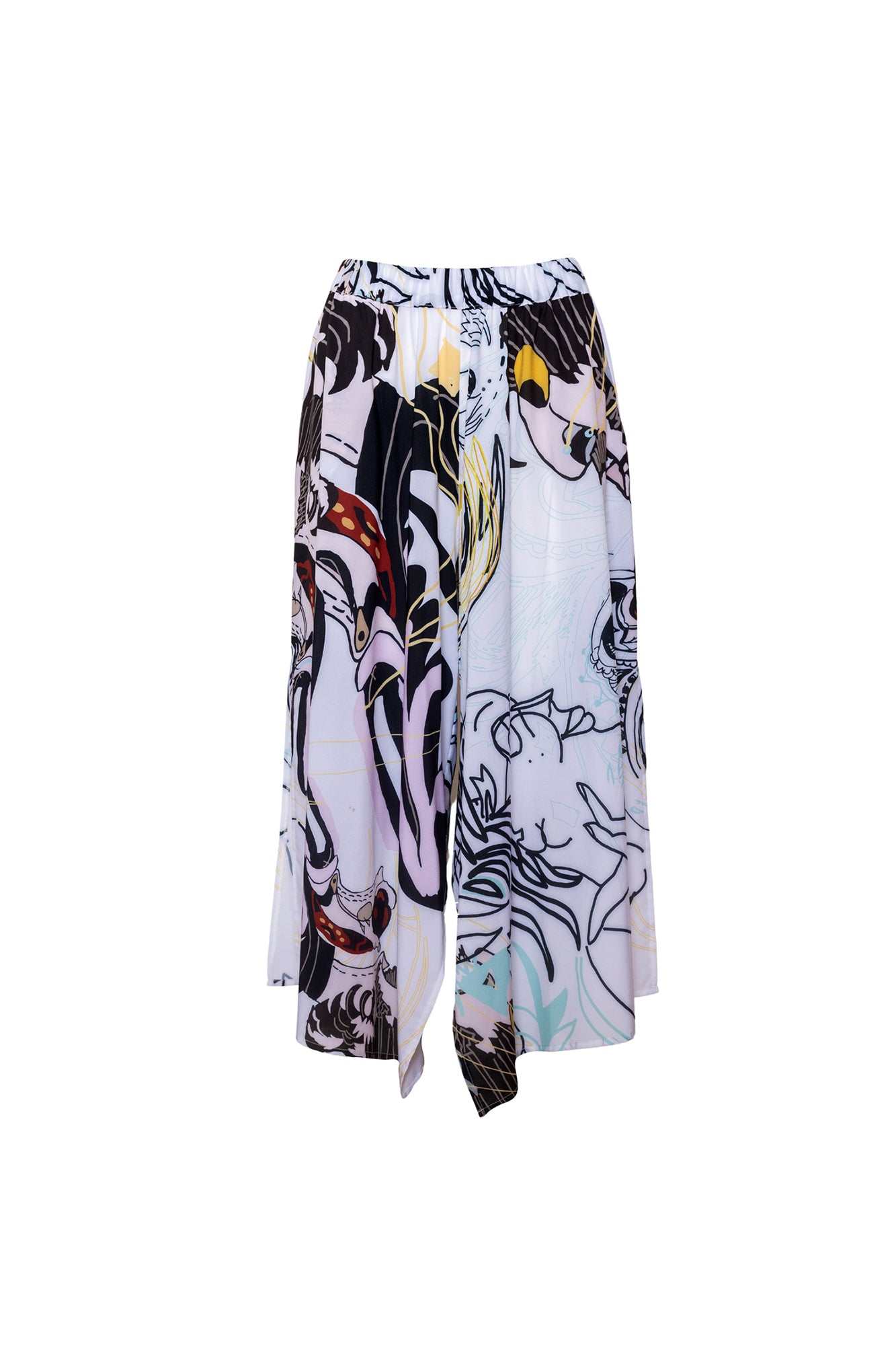 Bath White Culottes elastic waist artista budapest