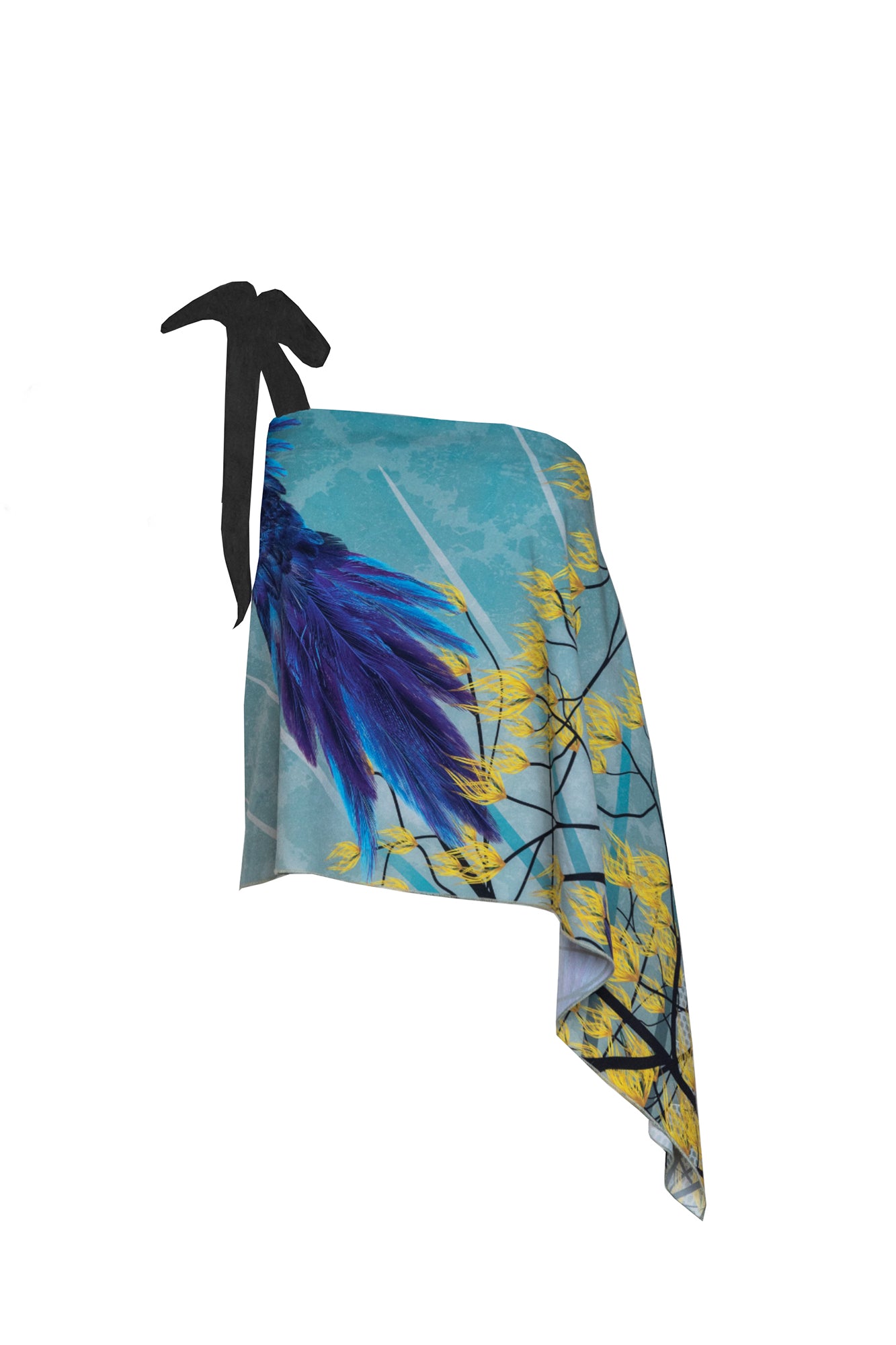 unique printed top with one shoulder strap artista budapest