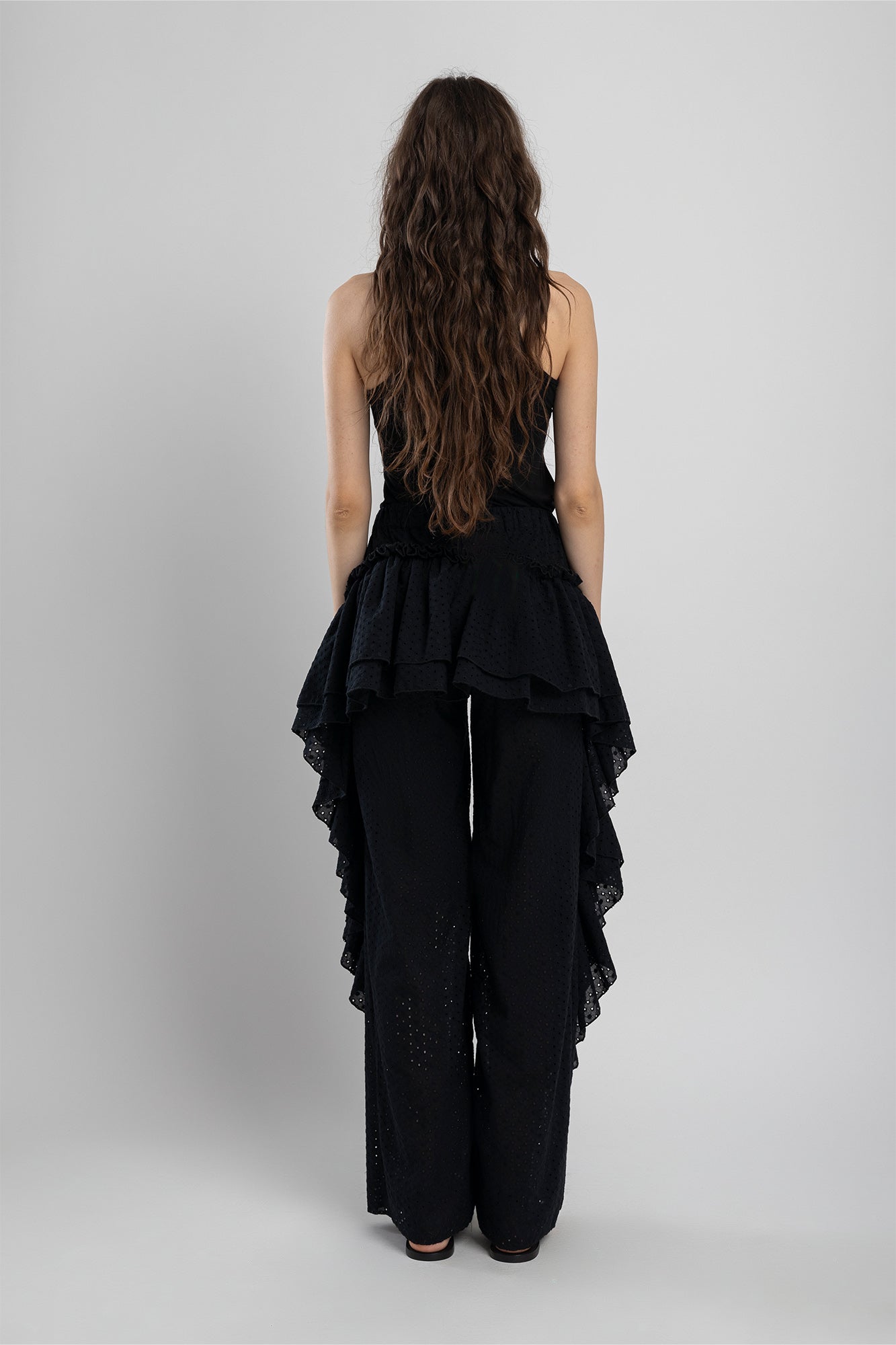 palazzo cut pants with elastic high-rise waist artista budapest