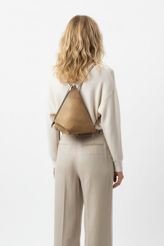 DELTA Mini Gold Lizard Leather Backpack