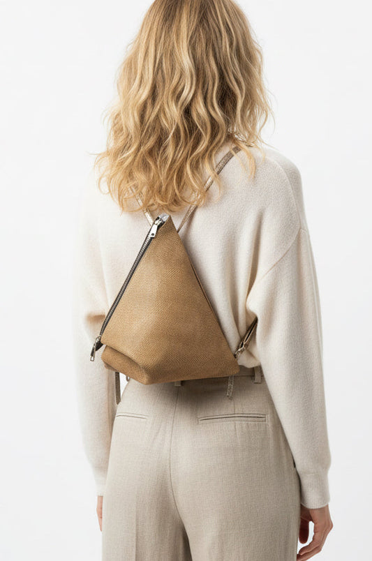 DELTA Mini Gold Lizard Leather Backpack