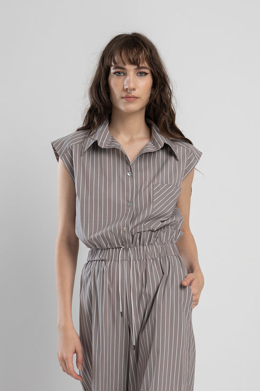 cropped shirt with drawstring waist artista budapest