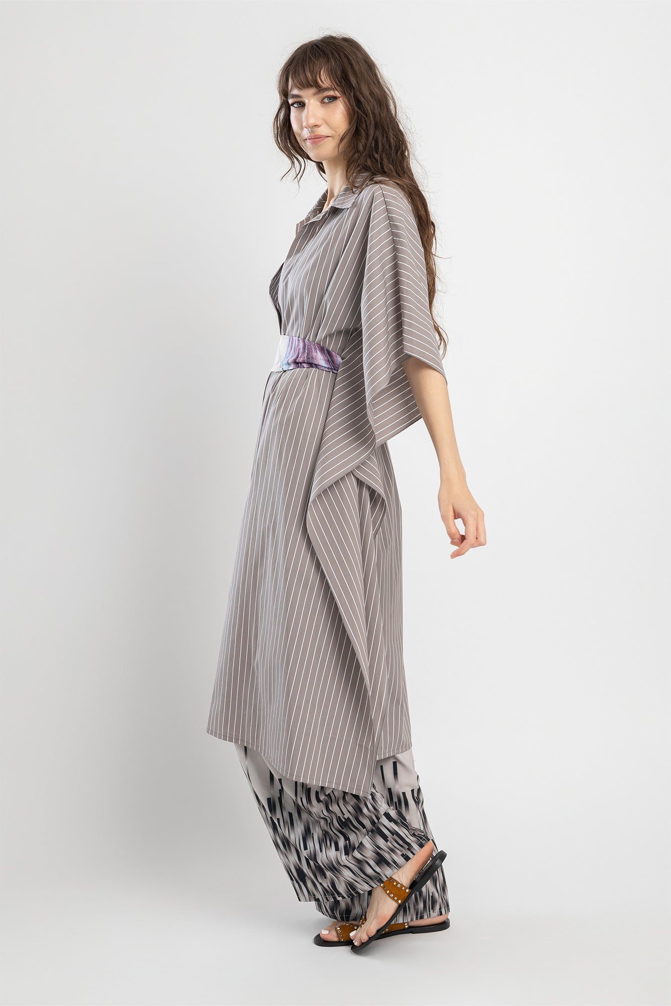 floating light asymmetric cut shirt dress