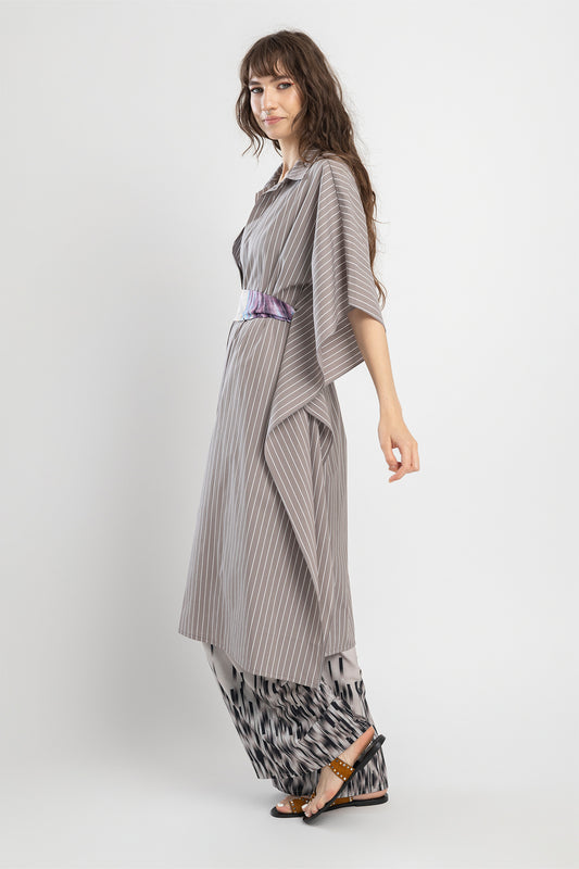 floating light asymmetric cut shirt dress