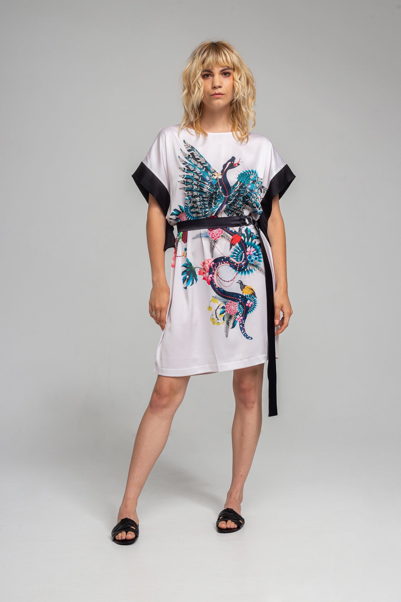 oriental printed midi dress artista budapest