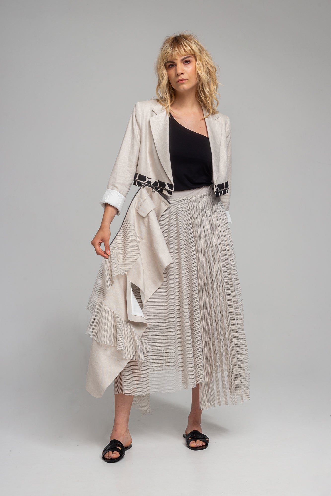 two in one jacket with detachable skirt part artista budapest