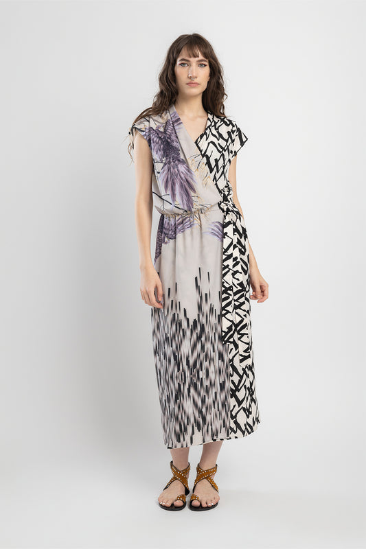 wrap maxi dress with v-neckline artista bduapest