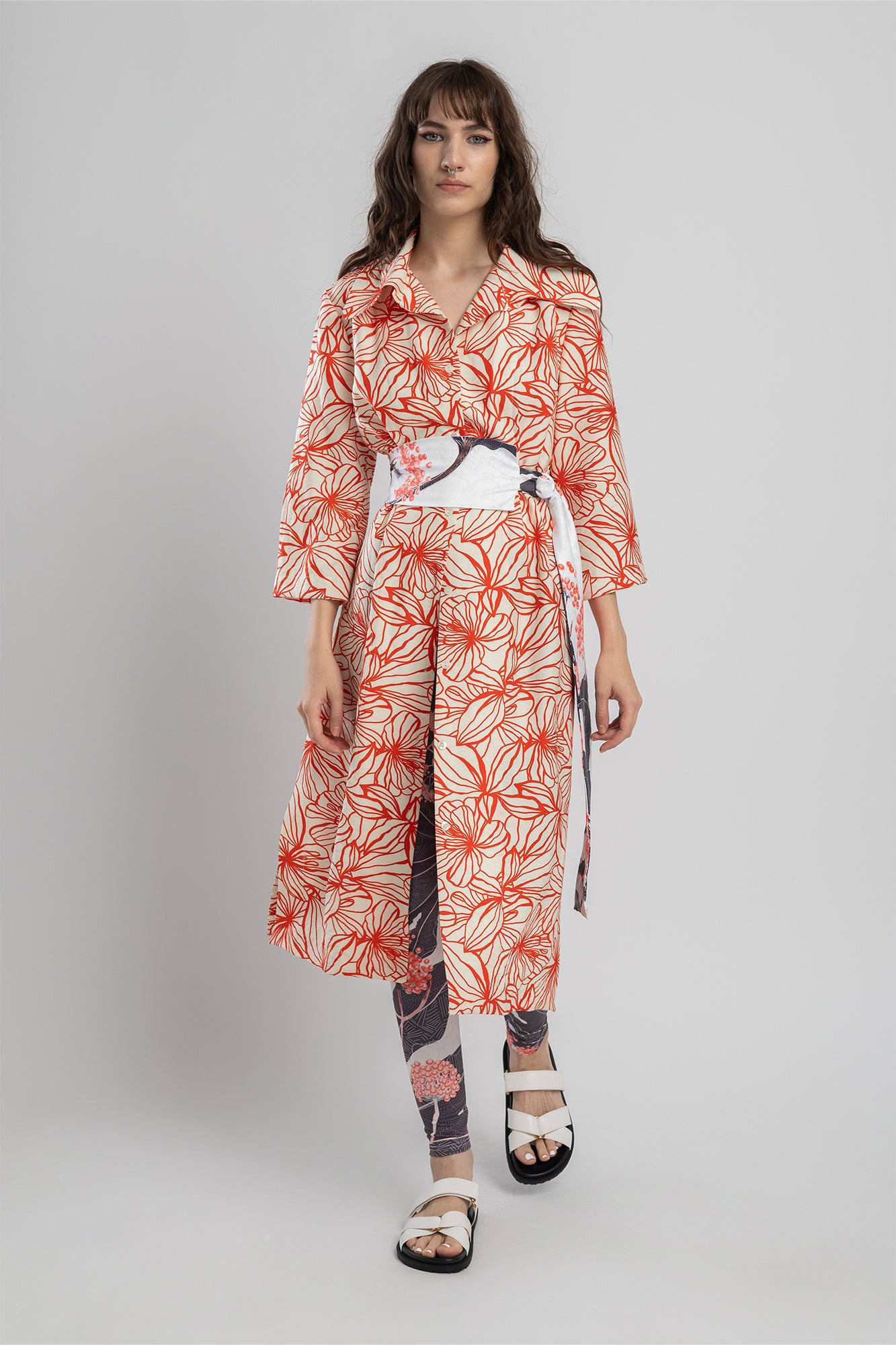 unique printed midi cut shirt dress artista budapest