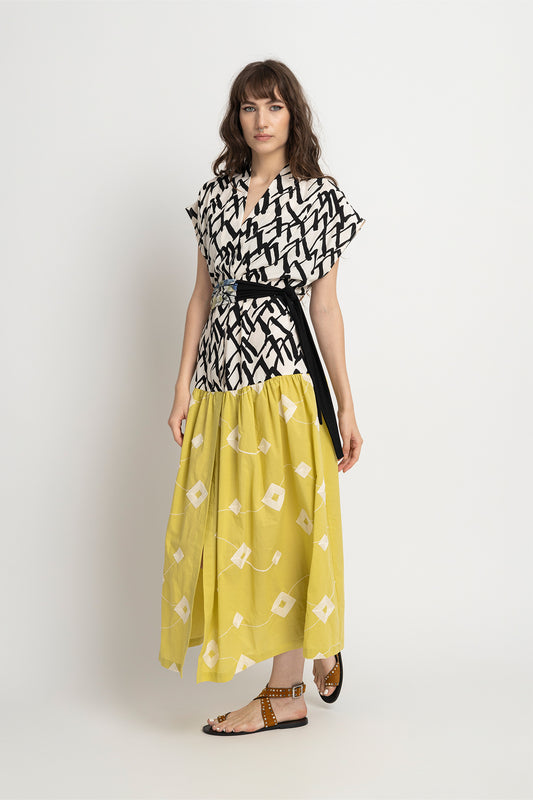 overlapped maxi dress v-neckline artista budapest