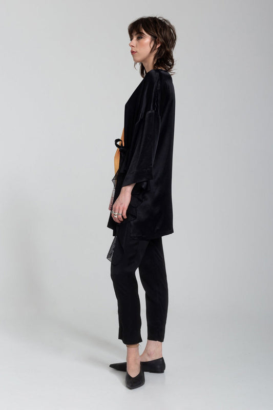 3/4 sleeves printed satin kimono artista budapest
