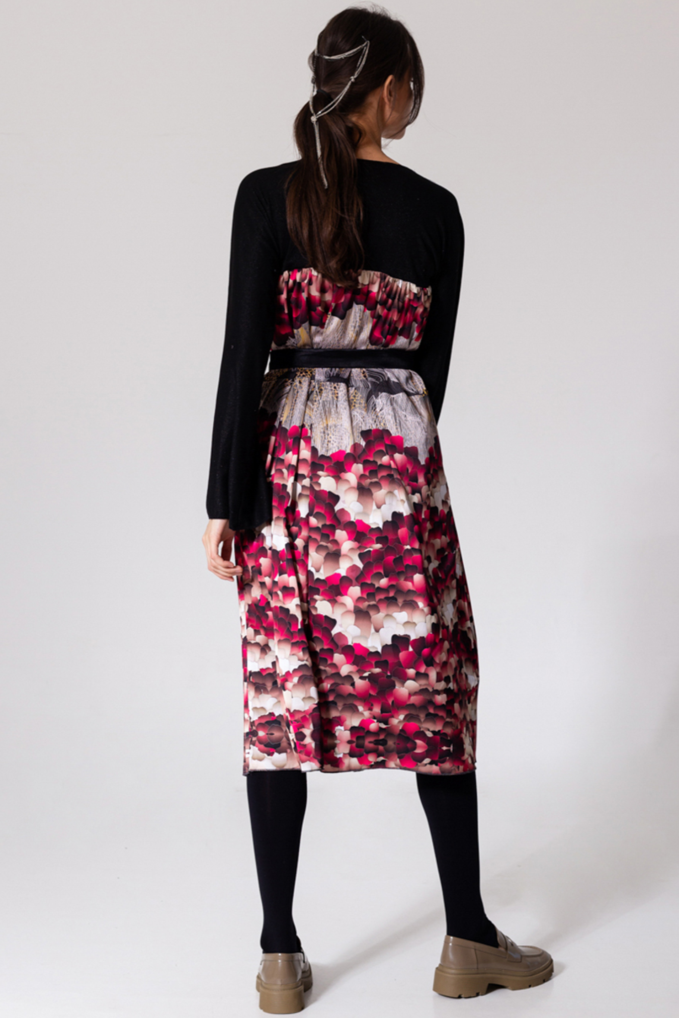 midi dress with long sleeves