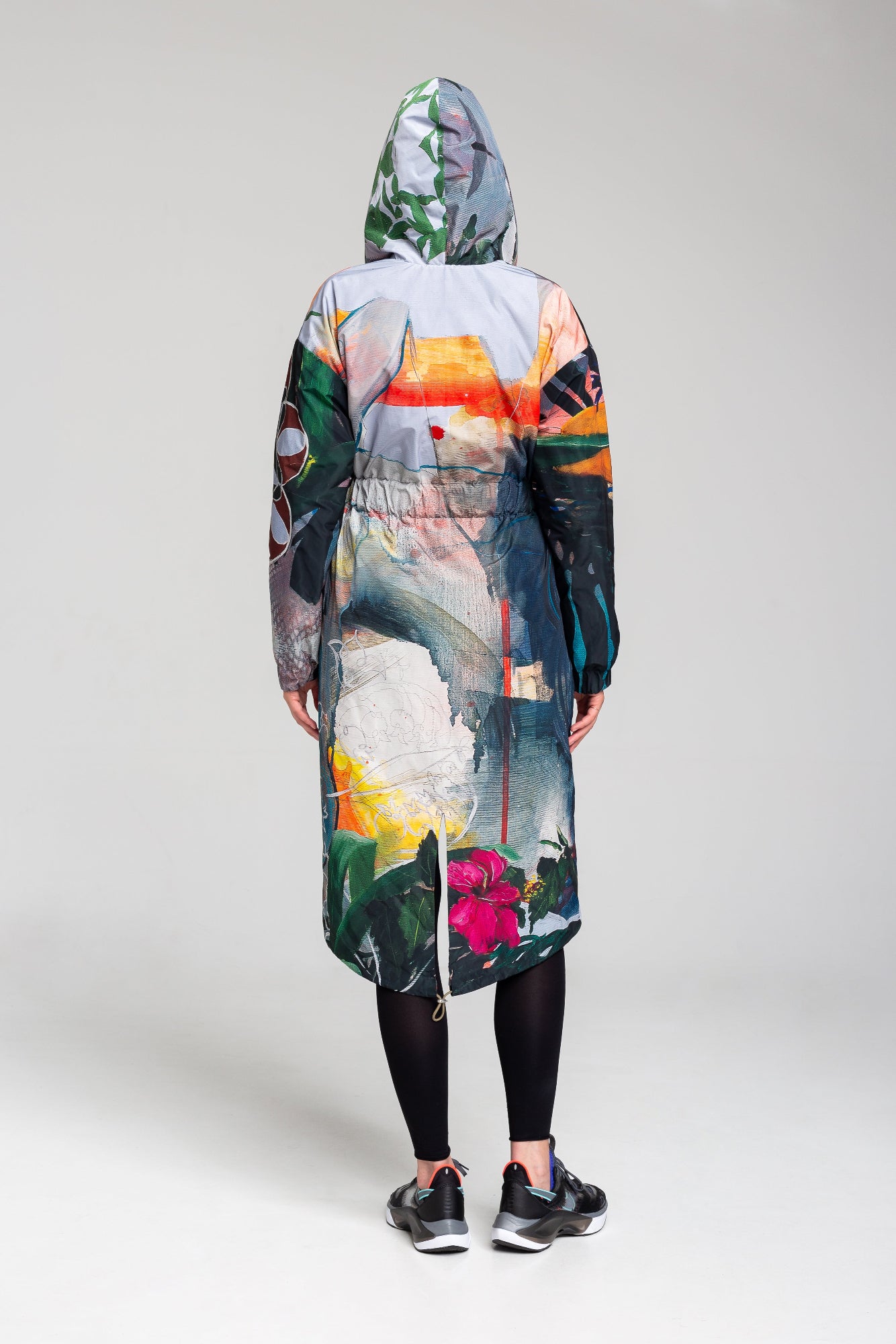 hooded parka style jacket quilted