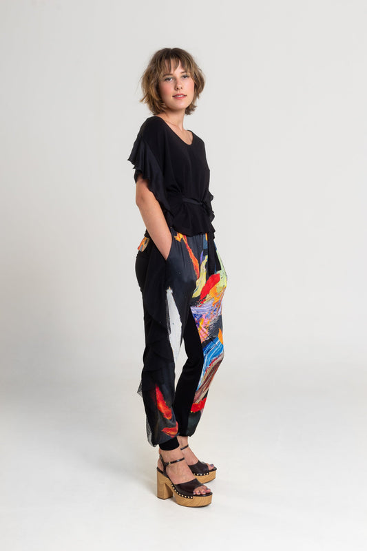 black elastic top with short sleeves artista budapest
