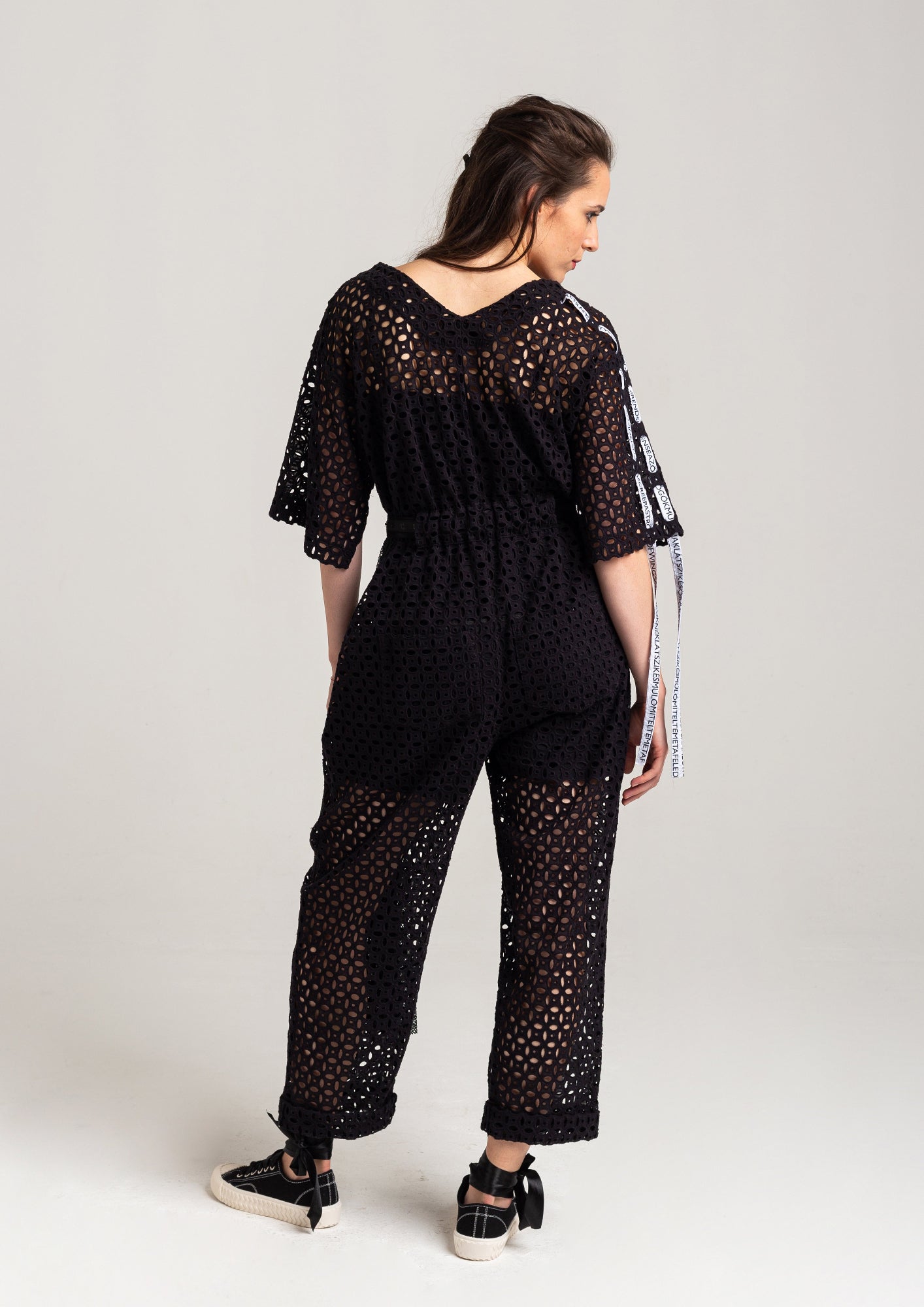 black jumpsuit with elasit waist artista budapest