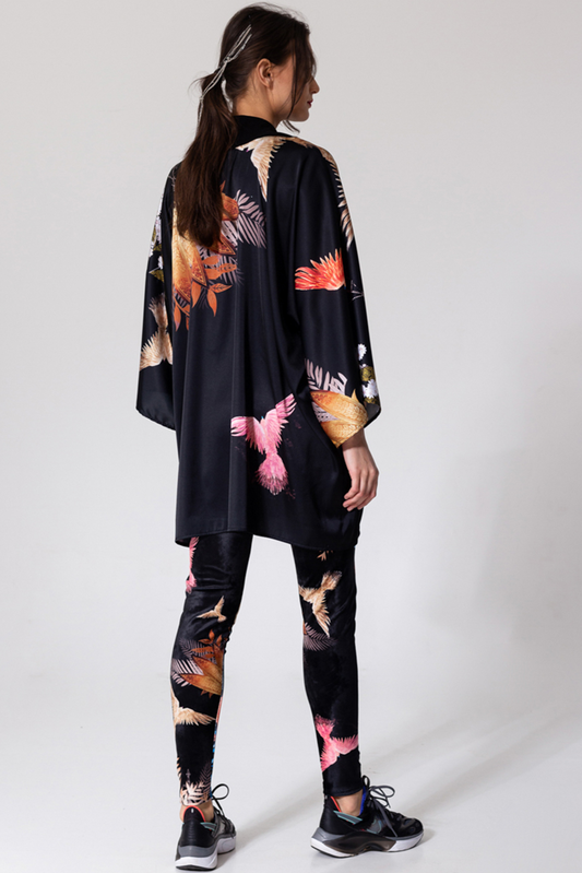 Mini dress with long batwing sleeves
