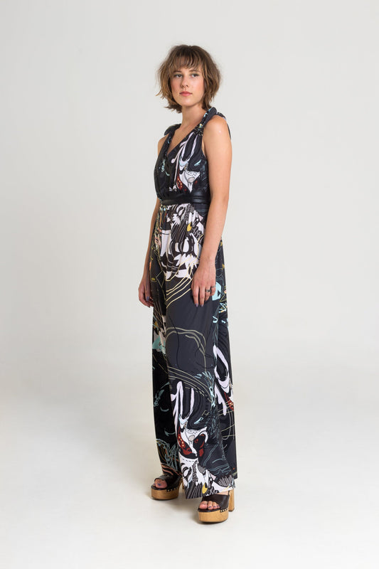 printed wide leg cut jumpsuit artista budapest