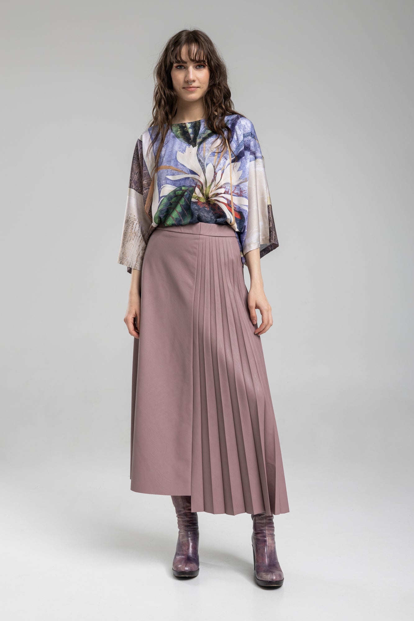 Aurora Pleated Midi Skirt