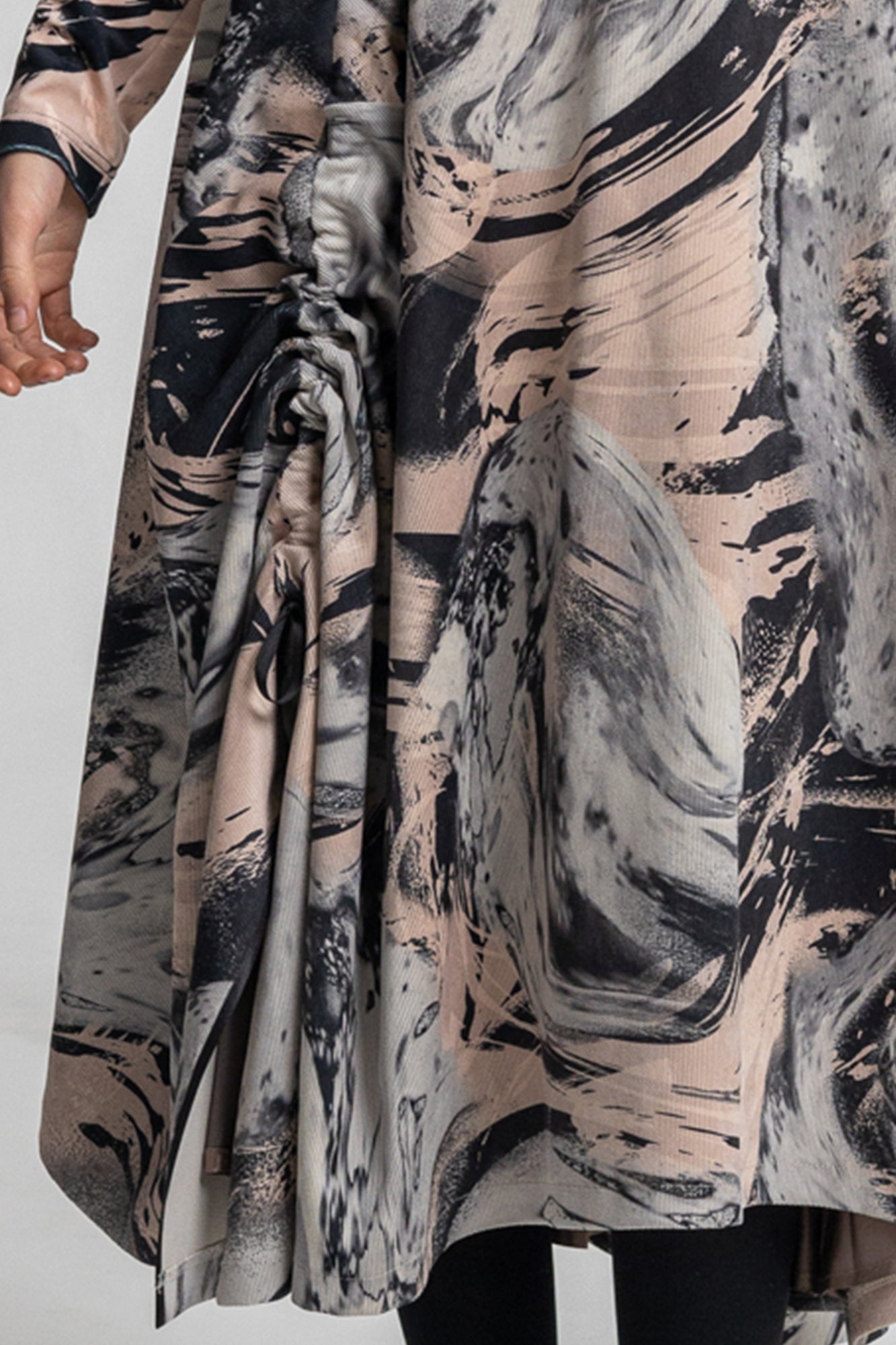 Angel Draped Asymmetric Midi Skirt