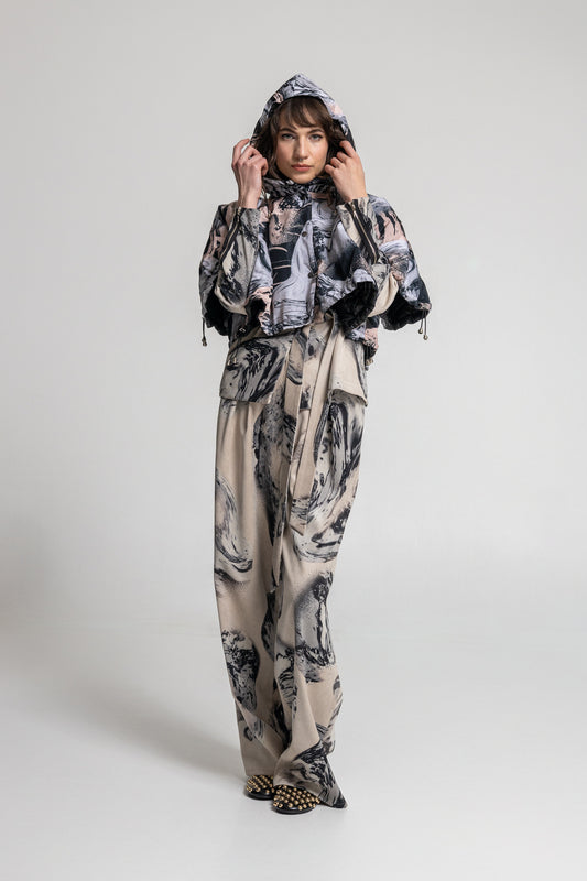 Angel Hooded Cropped Jacket