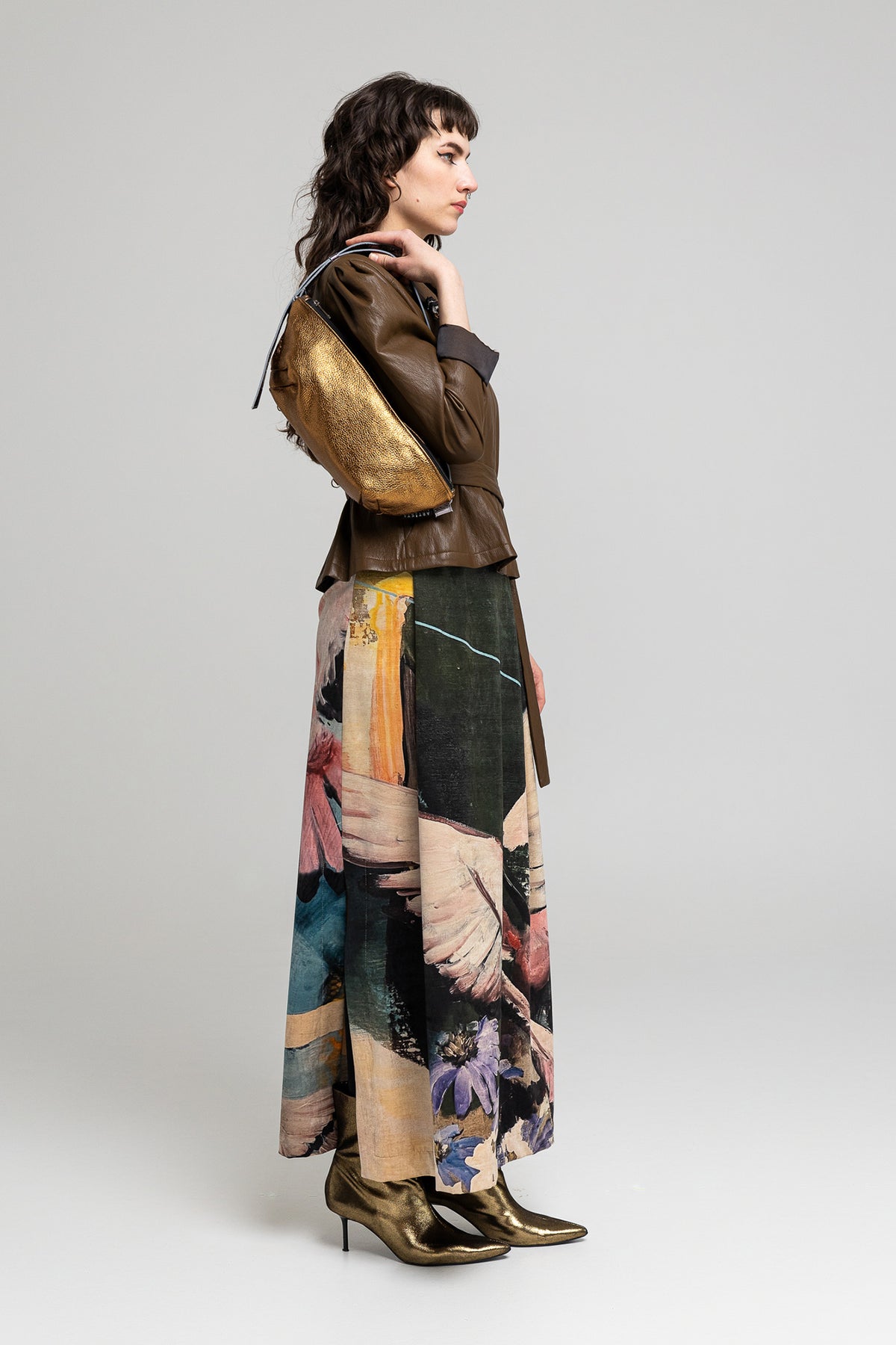 easy elastic maxi skirt with zip on side artista budapest