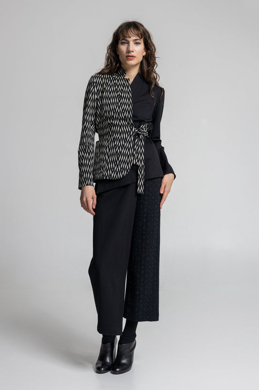asymmetric blazer middle weight elastic jersey fabric