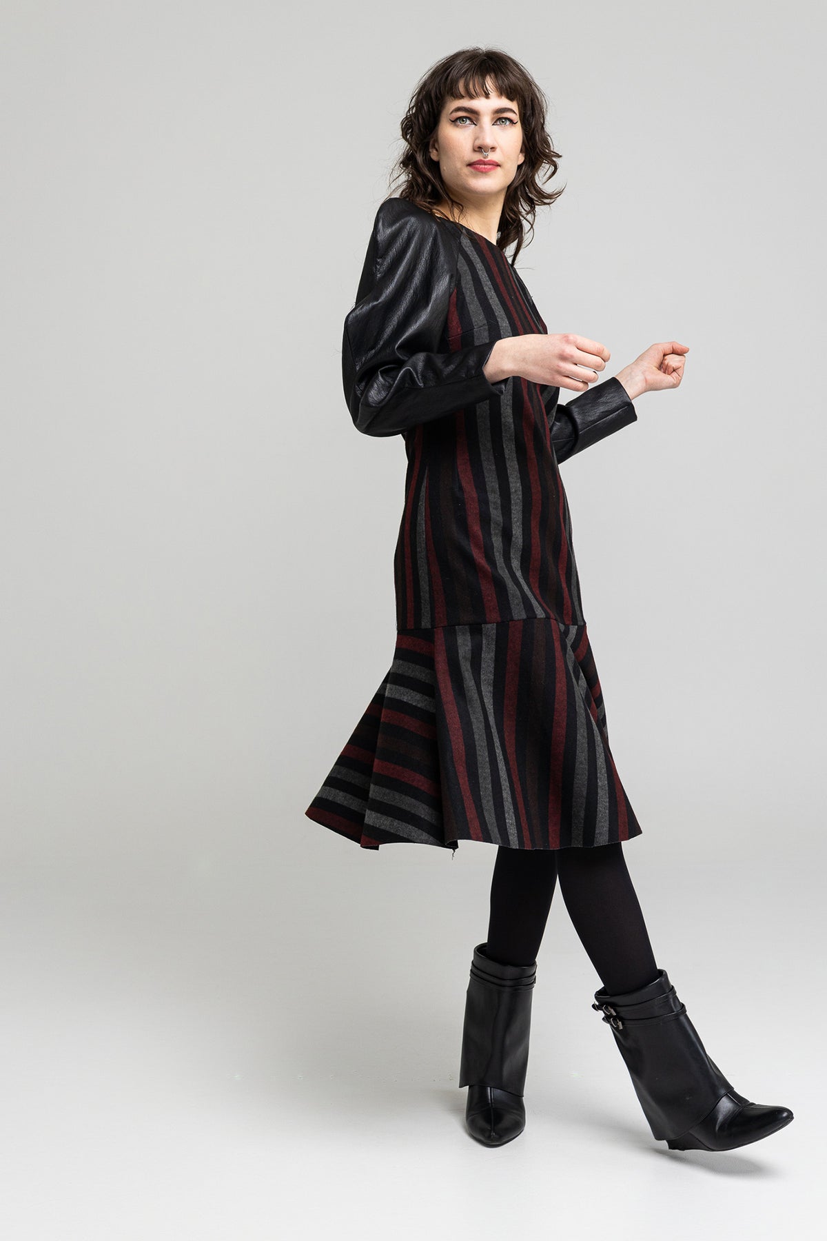 unlined striped midi dress artista budapest