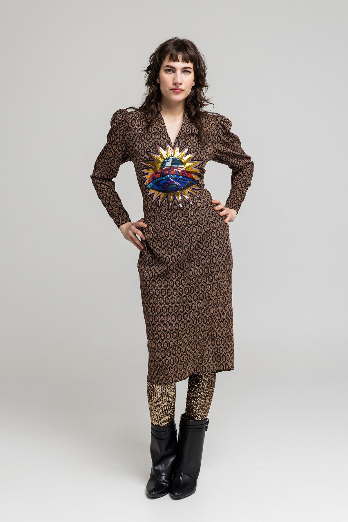 midi dress made of jacquard fabric Artista Budapest