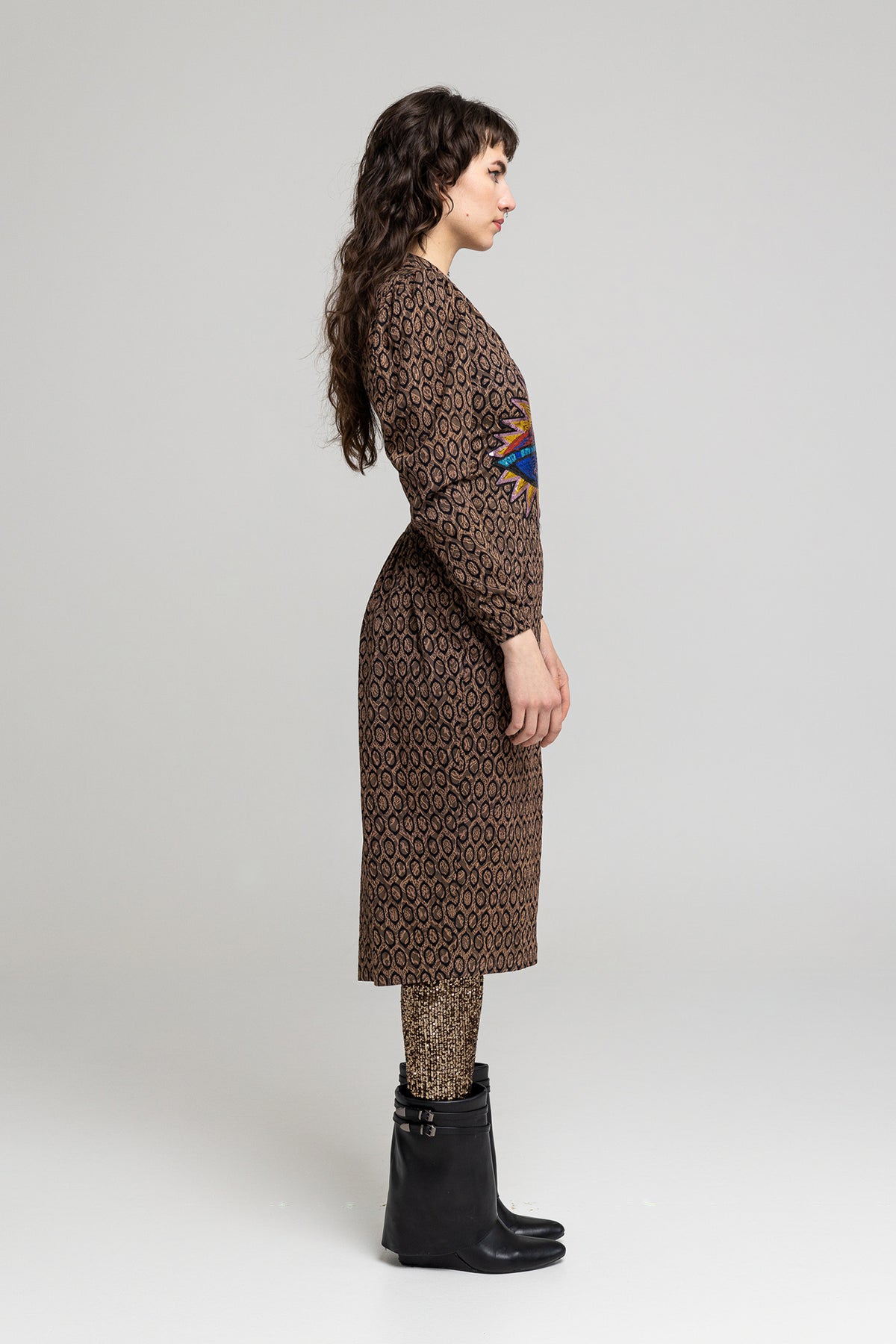 puffy sleeves midi dress artista budapest