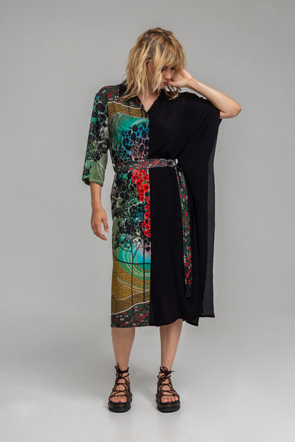 asymmetric printed shirt dress artista budapest