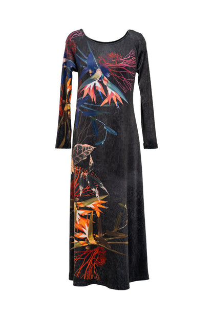 soft elastic velvet maxi dress