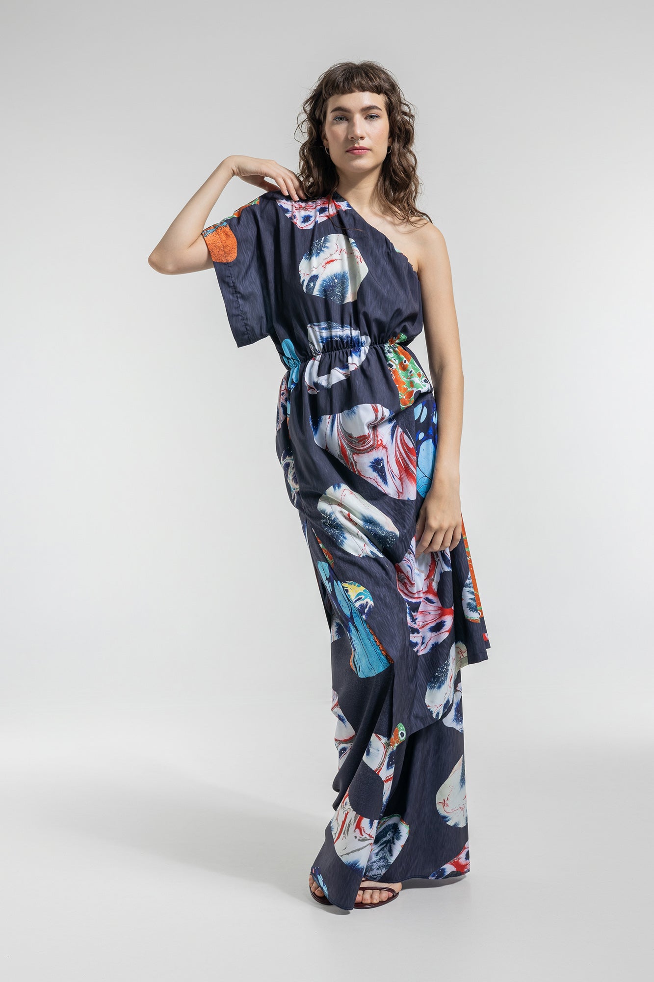 Bluewater One Shoulder Midi Dress