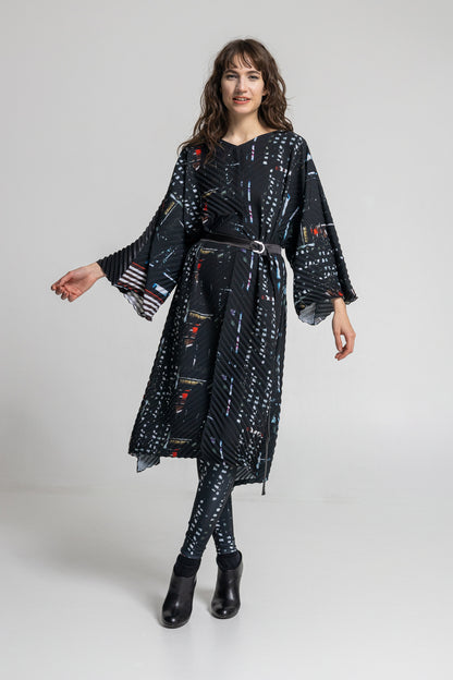 pleated oversized midi dress 