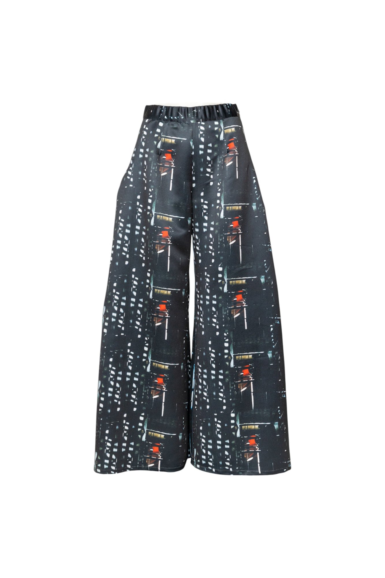 Bright Satin Palazzo Pants