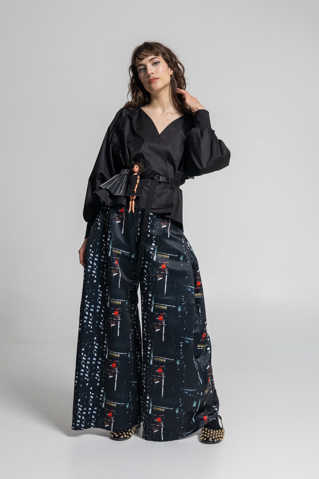 Bright Satin Palazzo Pants