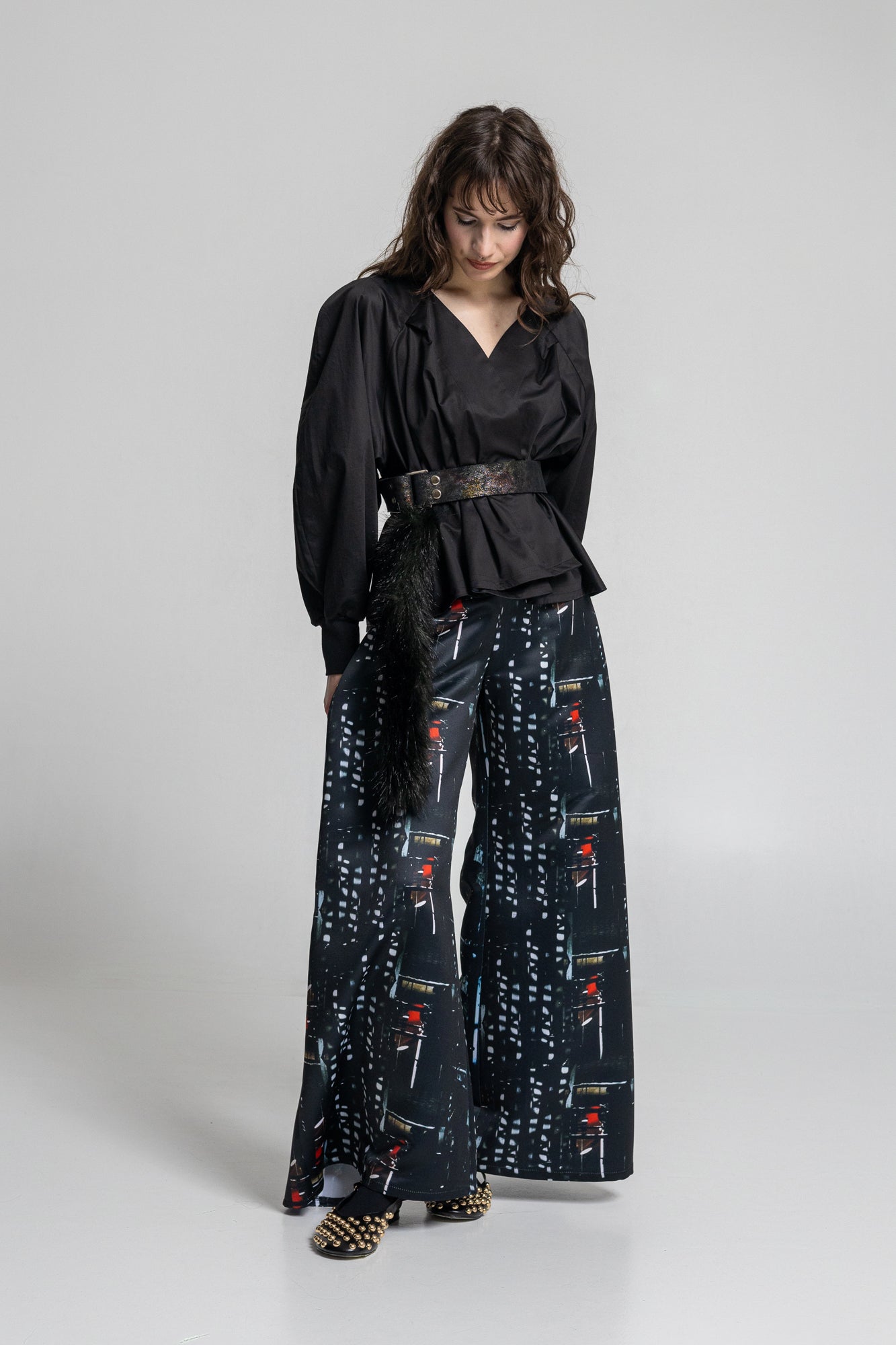 Bright Satin Palazzo Pants