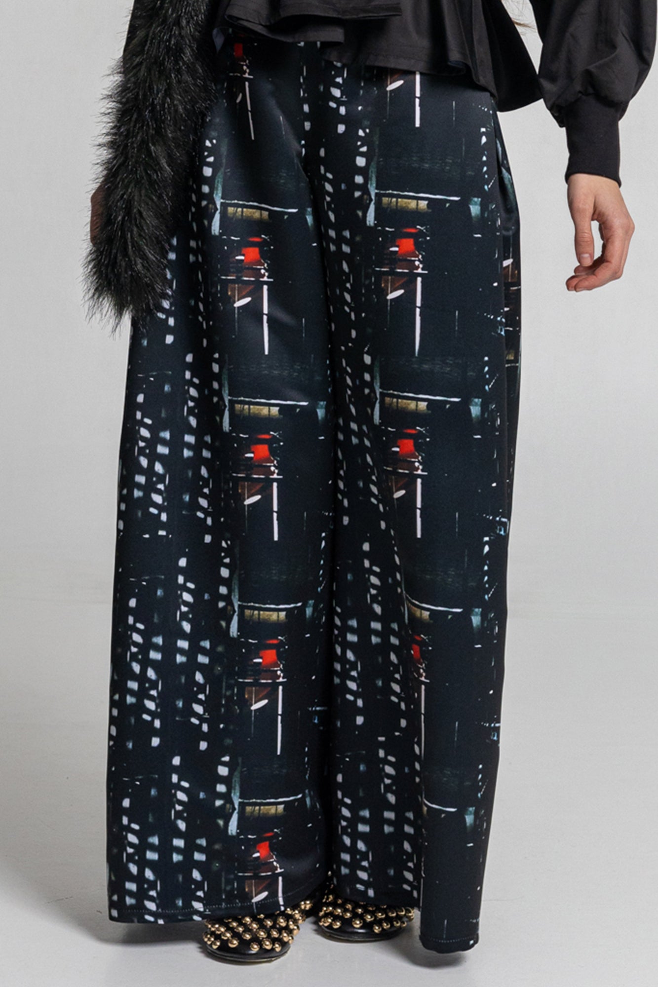 Bright Satin Palazzo Pants