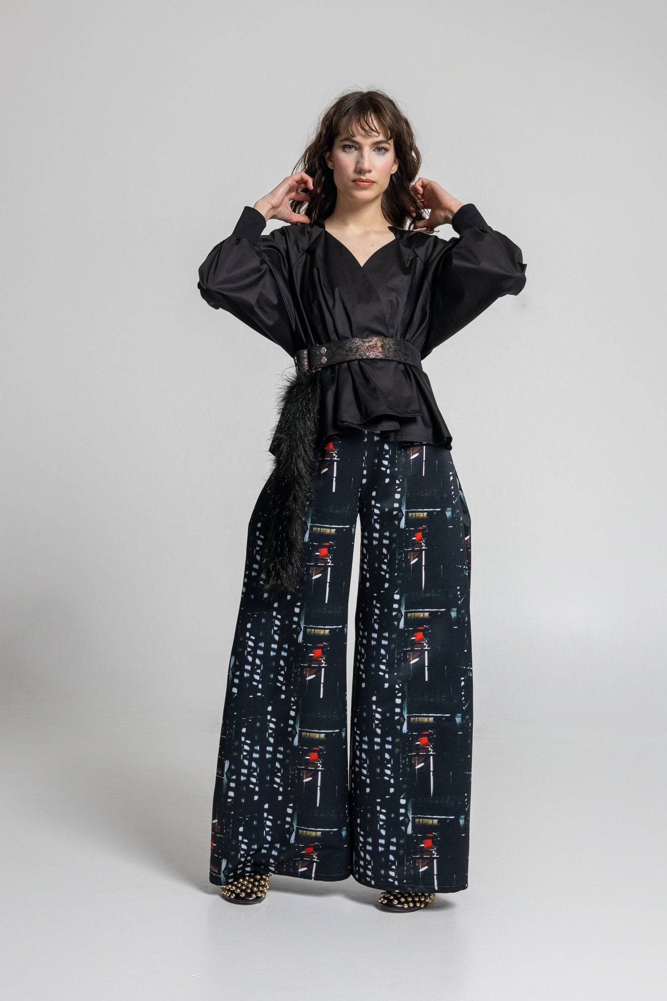 Bright Satin Palazzo Pants