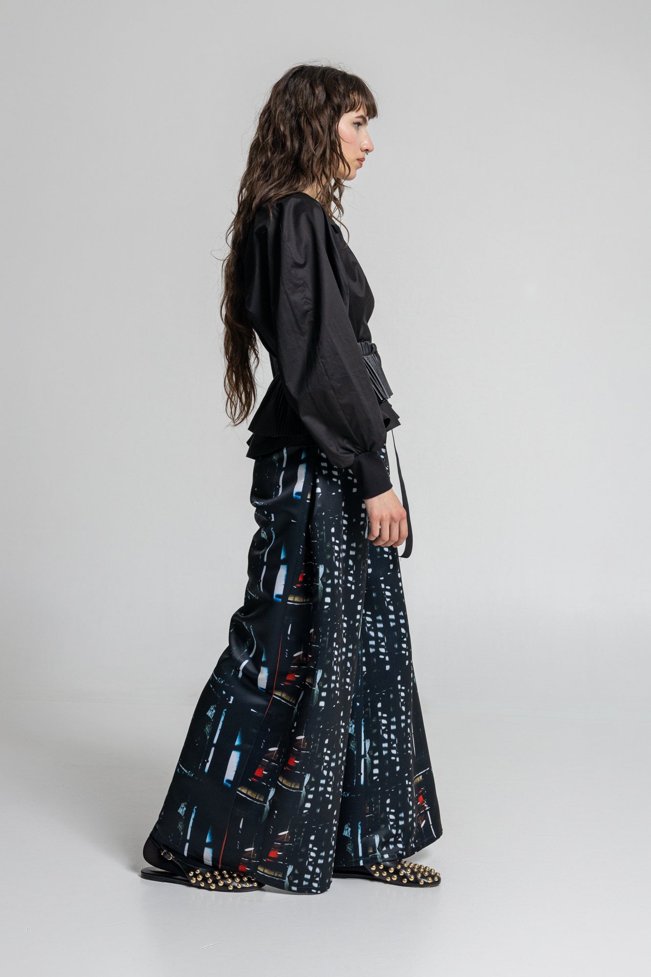 Bright Satin Palazzo Pants