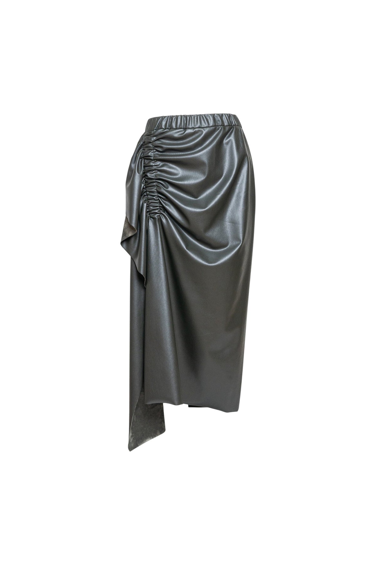 Celeste Asymmetric Gathered Midi Skirt Artista Budapest